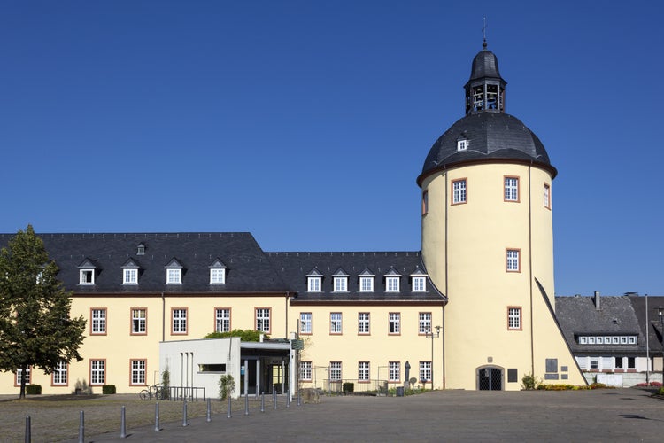 Historic tower in the old city of Siegen, North Rhine-Westphalia, Germany