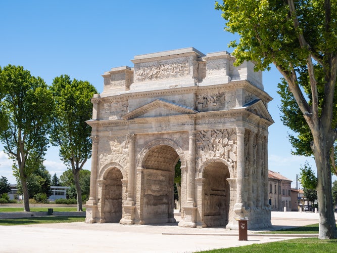 photo of view of Arc de triomphe in Orange, France.