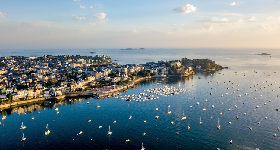 Aerial view of Dinard harbor.