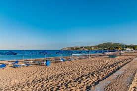 Photo of Faliraki the primary seaside resort village on the Greek island of Rhodes.