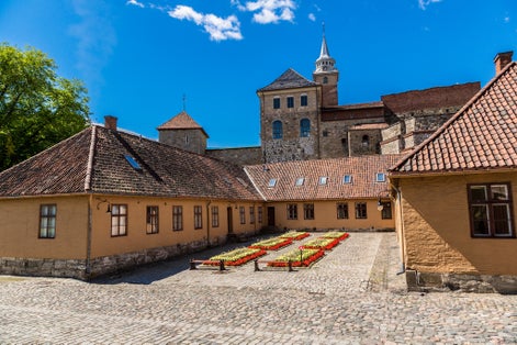 Photo of Akershus Fortress in the city center of Oslo, Norway.