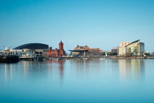 Photo of aerial view of the city of Liverpool in United Kingdom.