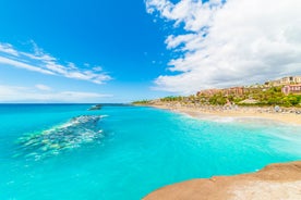 Photo of aerial view of beautiful landscape with Santa Cruz, capital of Tenerife, Canary island, Spain.