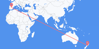 Voli dalla Nuova Zelanda alla Spagna