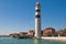 photo of view of White lighthouse locatad at Murano Island, Italy,Murano italy.