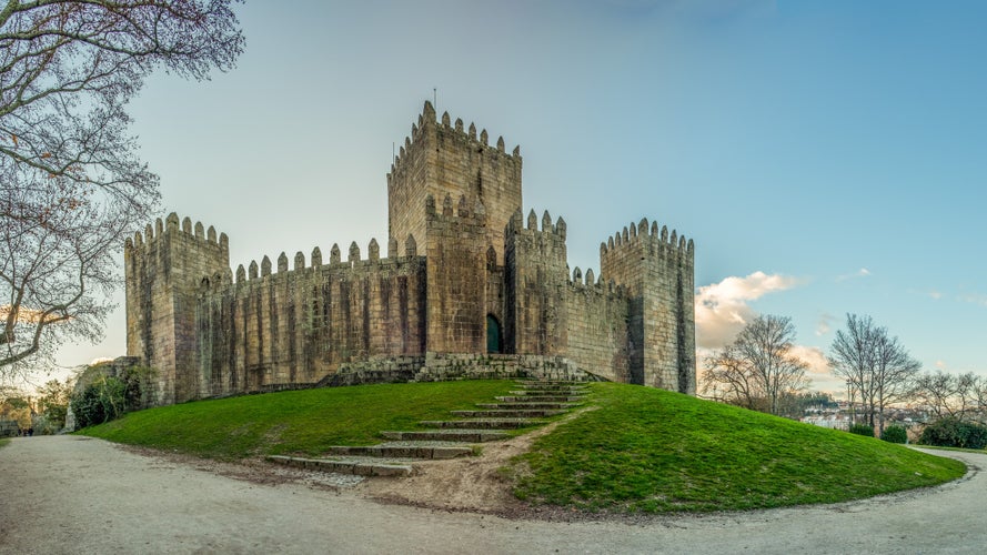 Photo of Castelo de Guimaraes Castle. Most famous castle in Portugal.