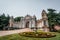 The Topkapı Palace surrounded by a garden under the sunlight in Istanbul, Turkey.