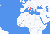Monrovia to Naples