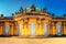 photo of Sanssouci Palace, the former summer palace of Frederick the Great, King of Prussia, in Potsdam, near Berlin, Potsdam, Germany.