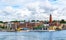 Photo of the city center and the port of Helsingborg in Sweden.