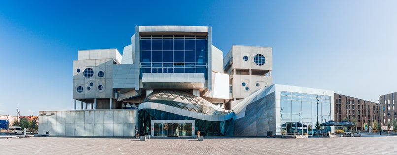 The house of music (Musikkens Hus) panoramic view, Aalborg, Denmark.
