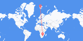 Flyreiser fra Sør-Afrika til Svalbard & Jan Mayen