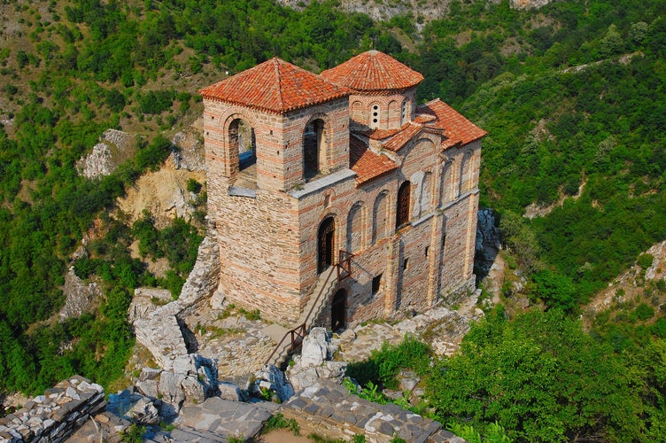 photo of view of Assen Fortress (Asenova krepost, Petrich), Asenovgrad, Bulgaria.