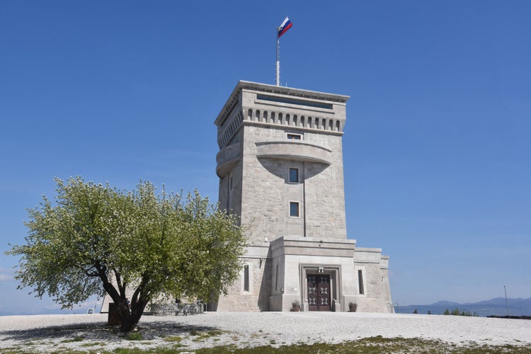 Monument Cerje above Nova Gorica, Slovenia - lookout tower and museum on Kras