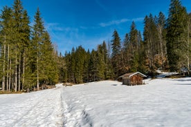 photo of an aerial view of Bolsterlang Ski resort  Allgäu, Bavaria, Germany.