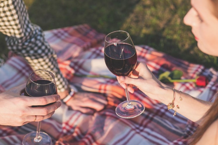 People enjoying a picnic with their glasses of wine.jpg