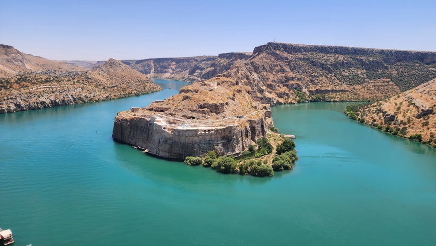 Photo of Rumkale and river view from Gaziantep, Turkey.