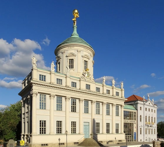 View to Nikolaikirche (St. Nicholas' Church) church in the old town of Potsdam, Brandenburg Germany