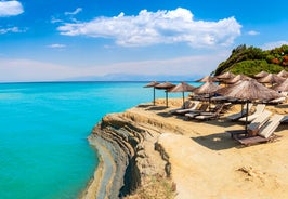 Photo of aerial spring cityscape of capital of Corfu island, Greece.