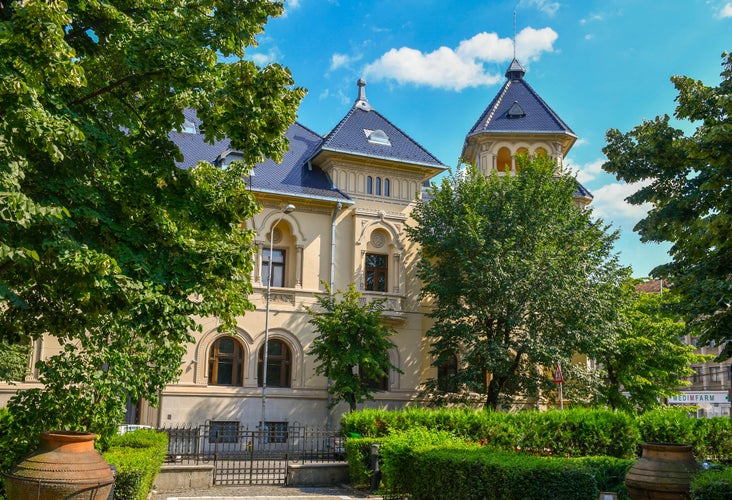 photo of view of Romanian Civilization museum in Ploiești, Romania.