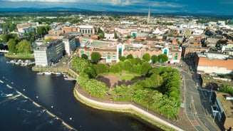 Photo of the beautiful Wexford skyline from across the harbour, Ireland.