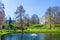 Photo of building of the European parliament is one of the most spectacular buildings in brussels and adjacent park is popular place to relax, Belgium.