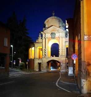 photo of view of Arco del Meloncello, Bologna, Italy.