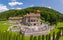 Photo of Panoramic view of Cantacuzino Castle in Busteni, Romania.Southern Carpathians Mountains, Transylvania.