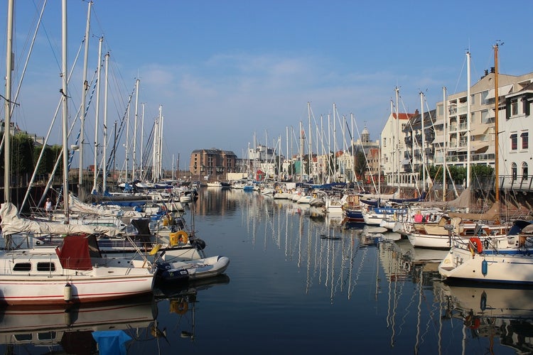 photo of view of marina in Vlissingen, the Netherlands.