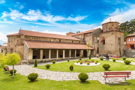 Photo of St. Sofia church in Ohrid in a beautiful summer day, Republic of Macedonia.