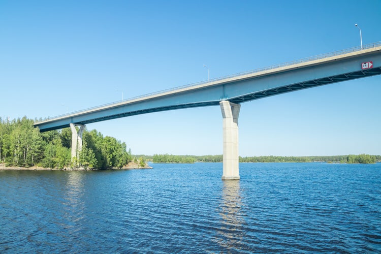 Photo of Luukkaansalmi bridge in Lappeenranta, Finland.