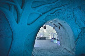 Excursion d'une demi-journée au château de neige en motoneige à Levi avec déjeuner