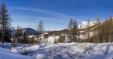 photo of aerial view of Ayas is a commune in the Aosta Valley region of northwestern Italy.