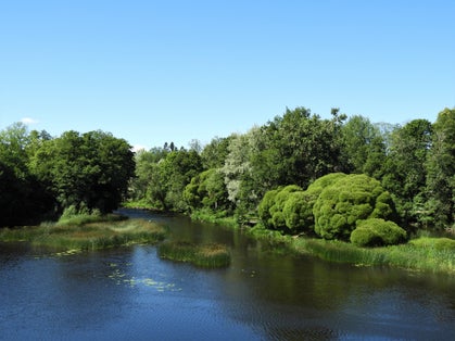 photo of Boulognerskogen in Gävle sweden. One of the country's largest city parks you can stroll around, have picnic in the green, take a dip in the river or watch the outdoor.