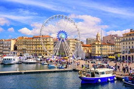 Saint Jean Castle and Cathedral de la Major and the Vieux port in Marseille, France.