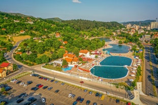 Photo of aerial view of the old bridge and river in city of Mostar, Bosnia and Herzegovina.