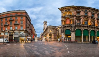 High dynamic range (HDR) Aerial view of the city of Milan, Italy.