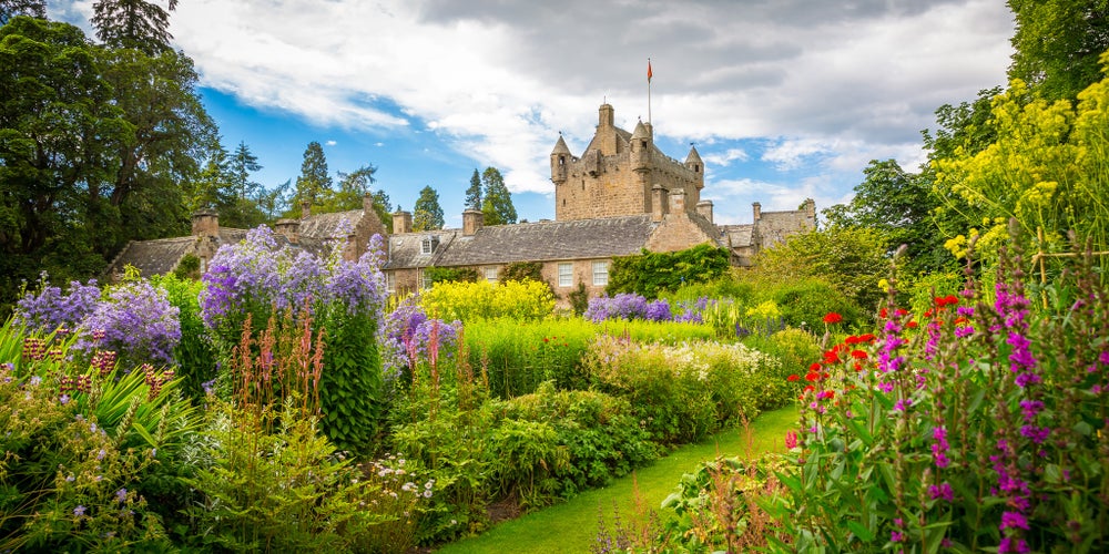 Photo of Cawdor Castle with gardens near Inverness, Scotland.