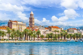 Split city beaches aerial view, Croatia.