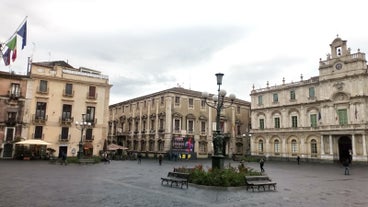 Photo of Port of Catania, Sicily. Mount Etna in the background.