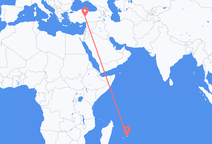 모리셔스 섬 출발, 카이세리 도착 항공편
