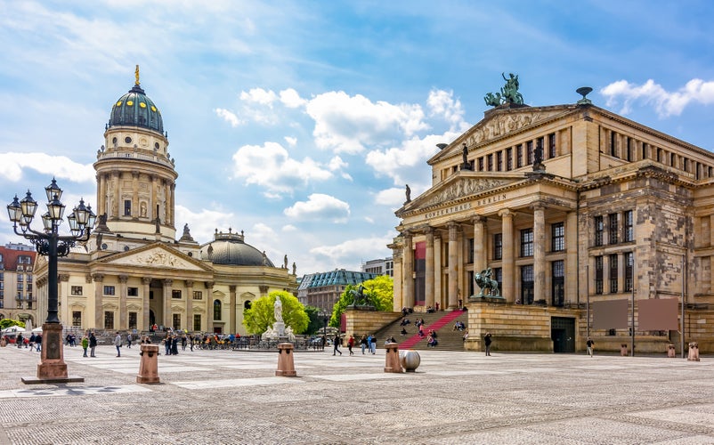 Concert Hall (Konzerthaus) and New Church (Deutscher Dom) on Gendarmenmarkt square, Berlin, Germany.jpg