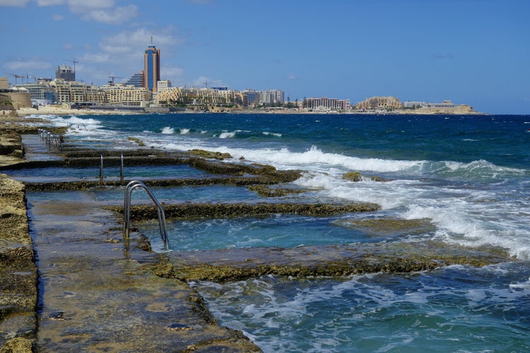 Photo of Sea pools on Sliema's coast, Malta.