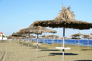 Photo of the seafront and the city of Limassol on a Sunny day, Cyprus.