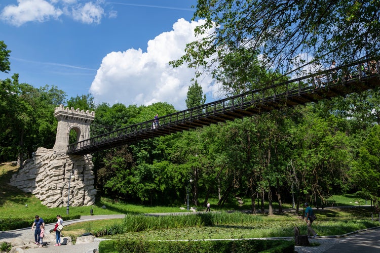 Photo of Suspended bridge in Romanescu Park, Craiova.