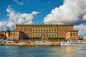 Photo of Motala stream in Norrkoping during fall, that is a historic industrial town in Sweden.