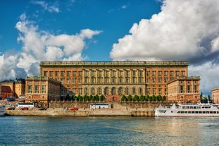 Photo of the city center and the port of Helsingborg in Sweden.