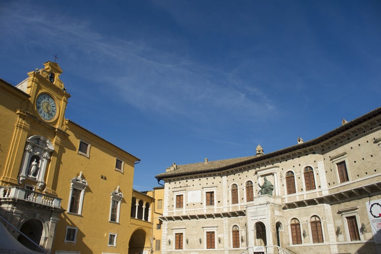 Photo of Ancient city of Fermo in the Marche Italy's main square.