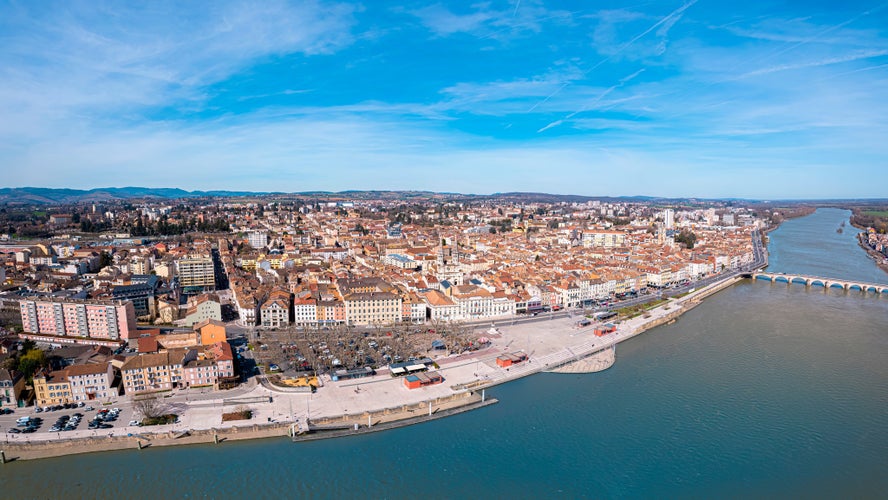 photo of  view of  Aerial photography of Mâcon, Saône-et-Loire, Bourgogne-Franche-Comté, France.