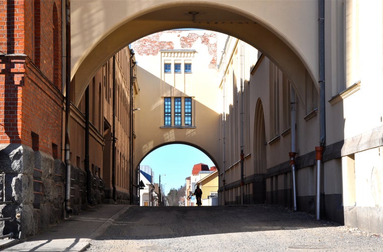 photo of view of Old town of Jakobstad in Finland.